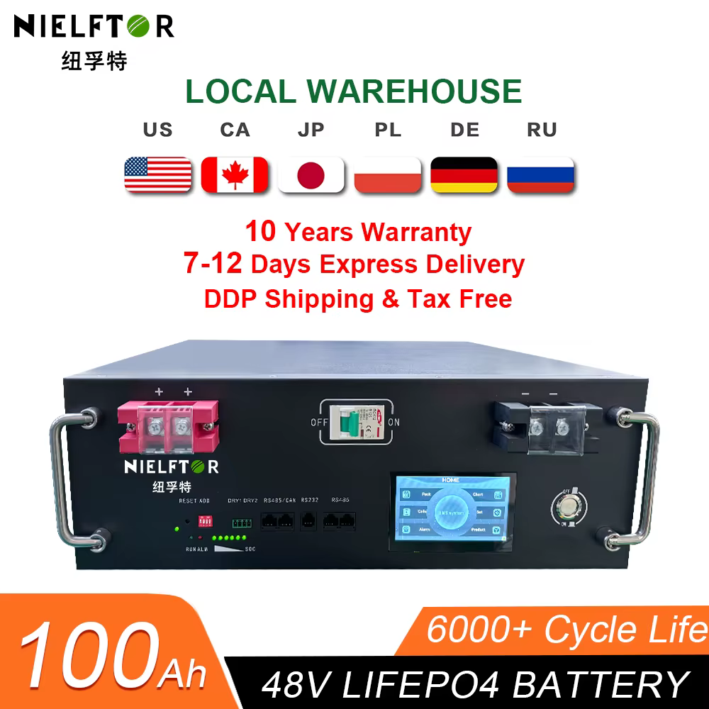 Bild von Neuer 48V 100Ah 200AH 300Ah LiFePo4-Akku 51,2V 5kw Lithium-Eisenphosphat-Akku 16S 100A Smart BMS 48V