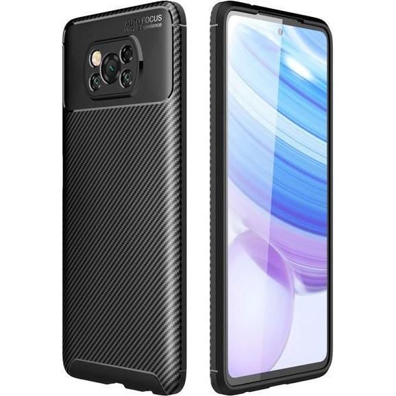Bild von MU Style Carbon Fiber TPU Softcase Series (Xiaomi Poco X3 NFC), Smartphone Hülle, Schwarz