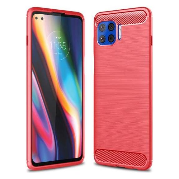 Bild von MU Style Carbon Fiber TPU Softcase Series (Motorola Moto G 5G Plus), Smartphone Hülle, Rot
