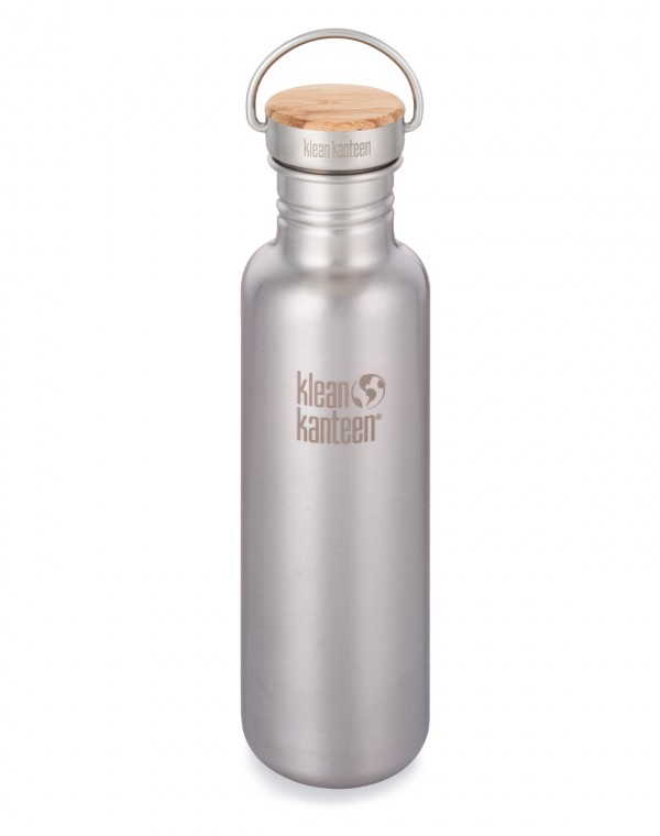 Bild von Klean Kanteen Classic Reflect 800 ml. Bamboo Cap Trinkflasche (Silber) Trinkflaschen