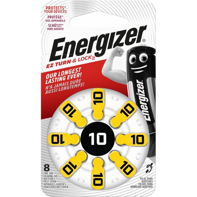 Bild von Energizer Energizer 10 Hörgerätebatterie 8er Blister Batterien Knopfzelle, (1.4 V V), Deutsche Herstellung