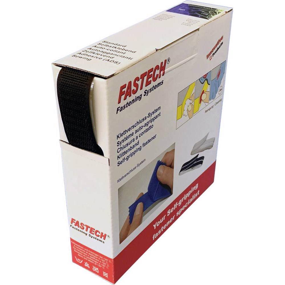 Bild von FASTECH® B25-SKL01999910 Klettband zum Aufkleben Hotmelt Haftteil (L x B) 10m x 25mm Schwarz 10m