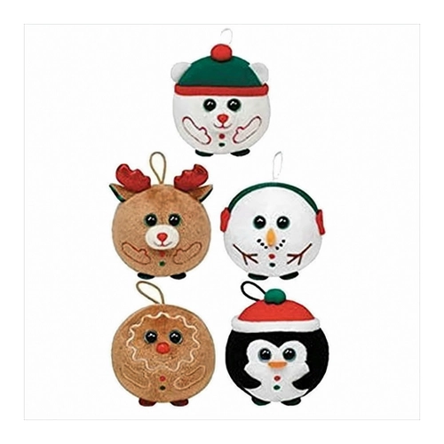 Bild von TY 8,5cm XMas Rentier, Lebkuchen, Pinguin, Eisbär, Schneemann Anhänger