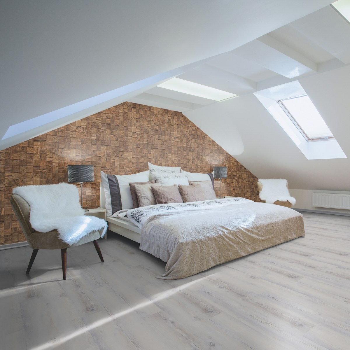 Bild von INDO rustikale Holzwandverkleidung Teak Diamondwood DWETC92N CUBe natur