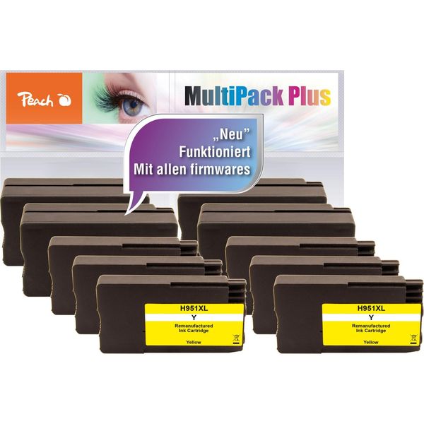 Bild von Peach H950/951 10er-Pack Druckerpatronen XL (4xBK, 2xC, 2xM, 2xY) ersetzt HP No. 950XL, No. 951XL, CN045A, CN046A, CN047A, CN048A für z.B. HP OfficeJet Pro 8600 Plus e-All-in-One