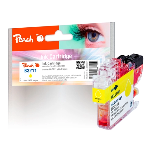 Bild von Peach Tinte Brother LC-3211 Yellow (Y) - Druckerpatrone für erstklassige Druckqualität