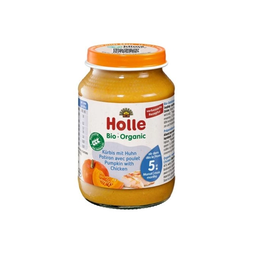 Bild von Holle Bio-Kürbis mit Huhn, ab 5. Monat, Beikost, 190 g