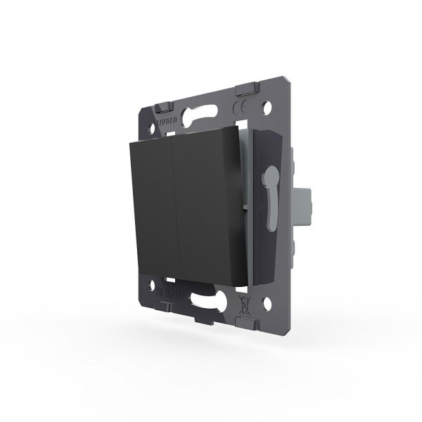 Bild von 2-faches Lichtschalter Modul Schwarz VL-C7-K2-12 LIVOLO Wippe