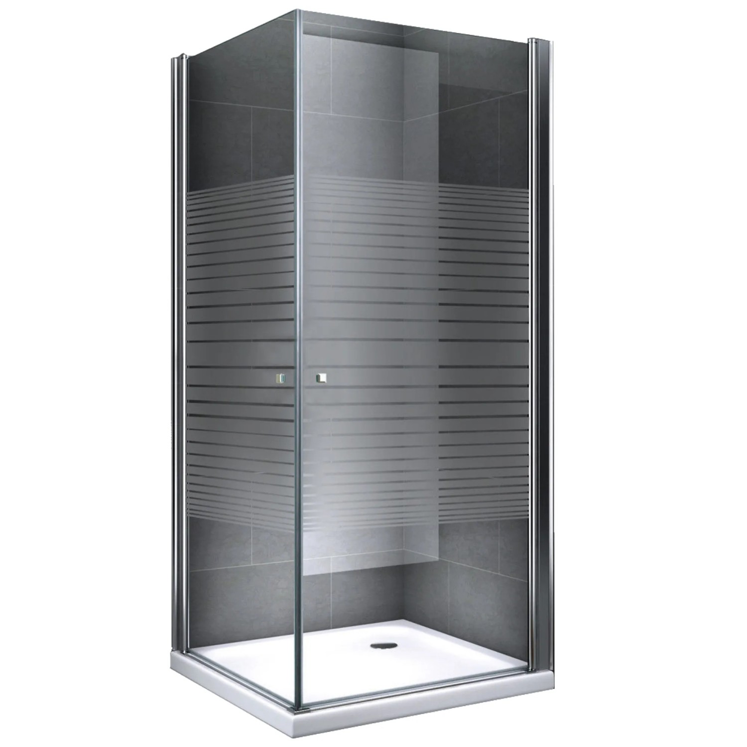 Bild von Dein Bau Projekt Duschkabine Glasdusche Gestreift 90 x 190 x 90 cm o. Wanne