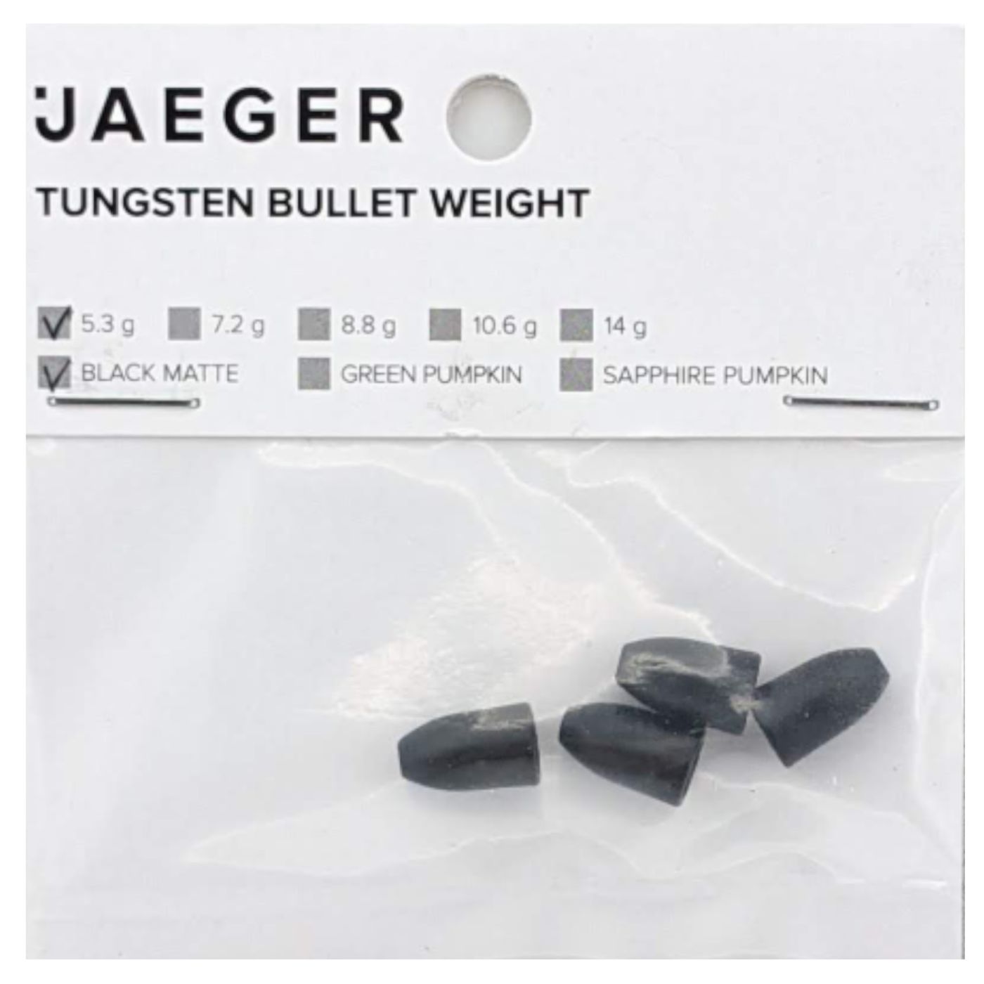 Bild von Jaeger Fishing Tungsten Bullet Weight Black Matte - Bulletgewichte