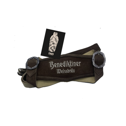 Bild von Benediktiner Weissbräu Hosenträger Echtleder Oktoberfest Edel Neu