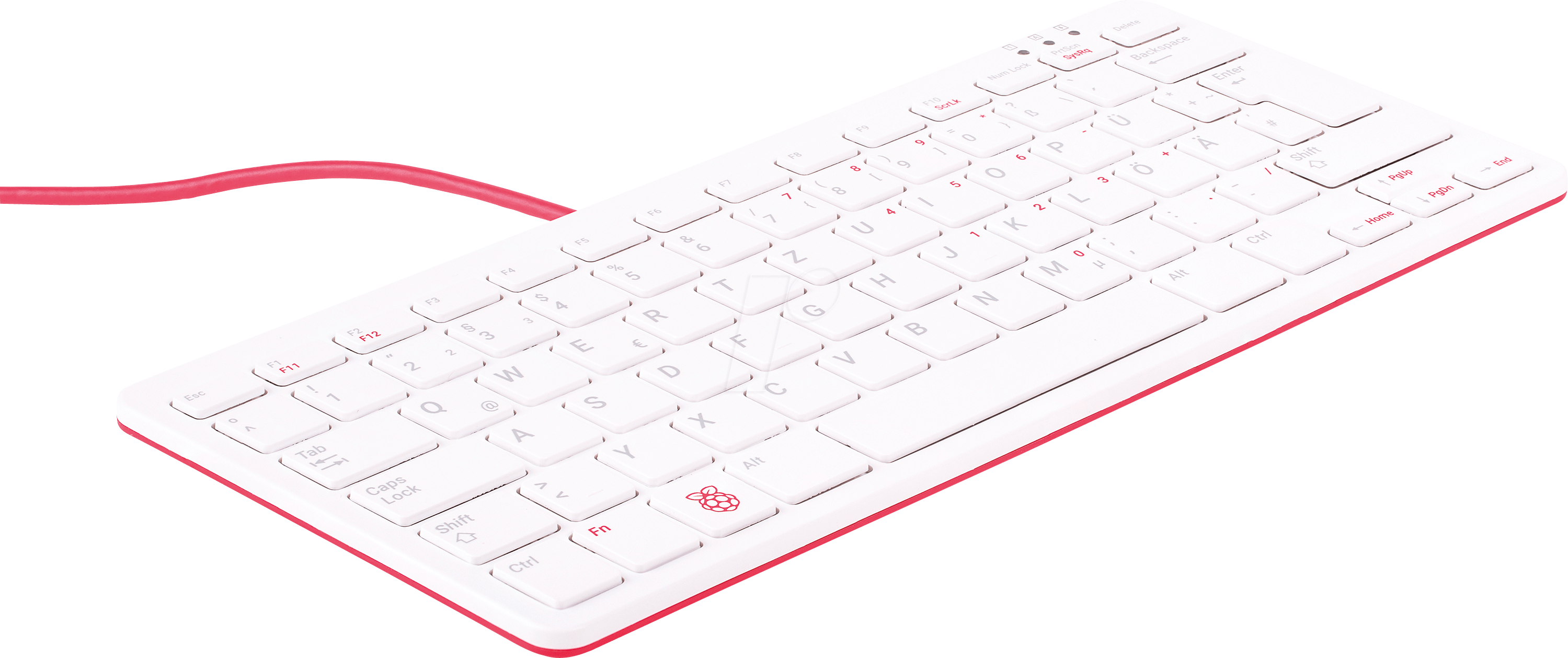 Bild von Raspberry Pi Foundation Raspberry Pi® RPI-KEYB (DE)-RED/WHITE USB Tastatur Deutsch, QWERTZ Wei Tastatur