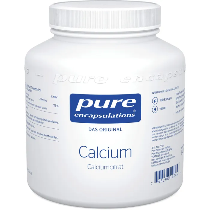 Bild von Pure Encapsulations Calciumcitrat 180 Kapseln - Nahrungsergänzungsmittel