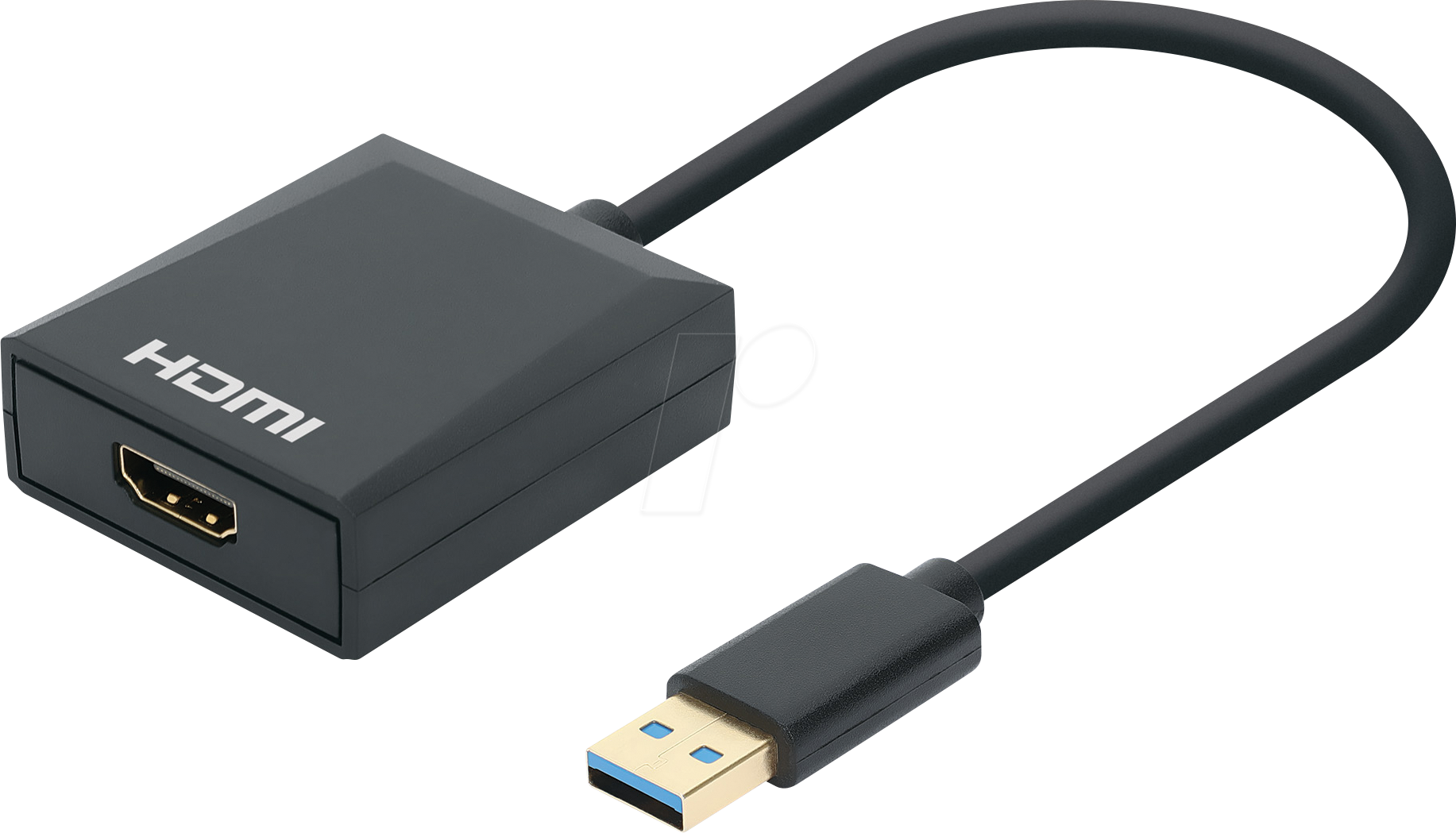 Bild von MANHATTAN 1080p USB-A auf HDMI-Adapter Konverter mit USB 3.2 Gen 1 Typ A-Stecker auf HDMI-Buchse, 1080p@60Hz, schwarz (153690)