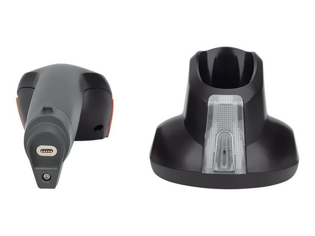 Bild von Manhattan Wireless 2D Handheld Barcode Scanner, 250mm Scan Depth, up to 80m effective range (line of sight), Max Ambient Light 100,000 lux (sunlight), Black, Three Year Warranty, Box - Barcode-Scanner