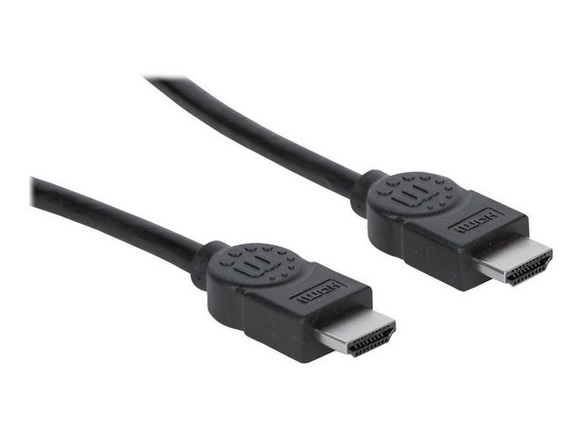 Bild von 3.00m Manhattan HDMI Anschlusskabel High-Speed HDMI-Stecker auf HDMI-Stecker Schwarz