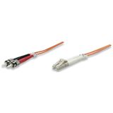 Bild von 2.00m Intellinet LWL Duplex Anschlusskabel 62,5/125 µm OM1 LC Stecker auf ST Stecker Orange LSOH / Multimode