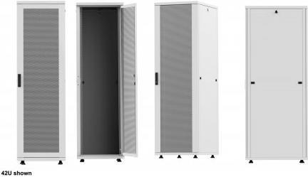 Bild von Intellinet 19Zoll Serverschrank Basic Line 36 HE 1766x600x1000mm HxBxT Flatpack Traglast 600kg, grau