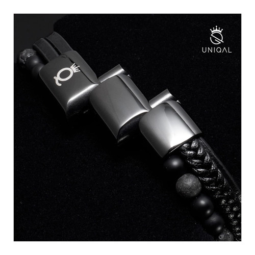 Bild von UNIQAL Lederarmband Herren "FANCY" - Stilvolles Naturstein-Armband