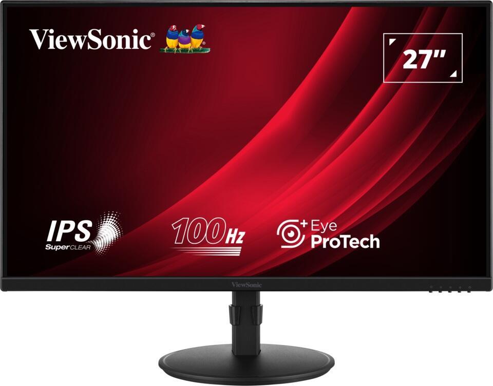 Bild von Viewsonic VG2708A-MHD. Bildschirmdiagonale: 68,6 cm (27), Display-Auflösung: 1920 x 1080 Pixel, HD-Typ: Full HD, Bildschirmtechnologie: LED, Reaktionszeit: 5 ms, Natives Seitenverhältnis: 16:9, Bildwinkel, vertikal: 178°. Eingebaute Lautsprecher. VESA-Halterung, Höhenverstellung. Produktfarbe: Schwarz (VG2708A-MHD)
