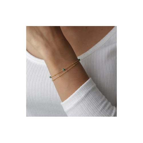 Bild von GOLDEN Armband Goldarmband mit echten Natursteinen, Filigrane Armkette, Geburtssteine