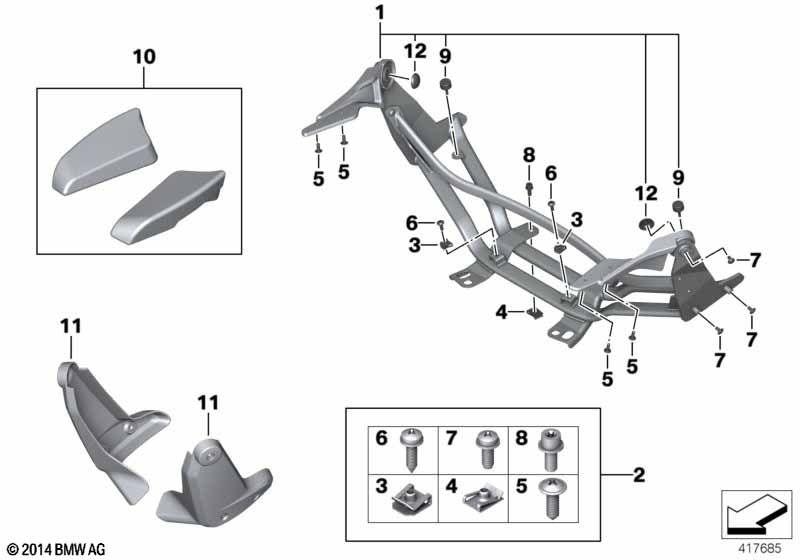 Bild von BMW Abdeckung Armlehne Sozius, links in weißaluminium metallic