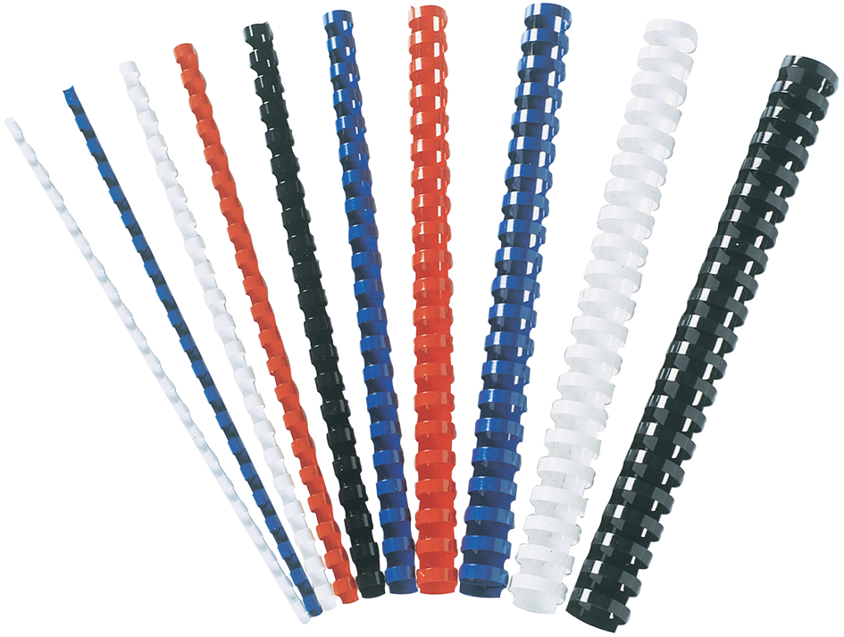 Bild von Fellowes Plastik-Binderücken, Format 8 mm, 25 Stück, f. Plastikbindemaschinen, schwarz, 25 Stück