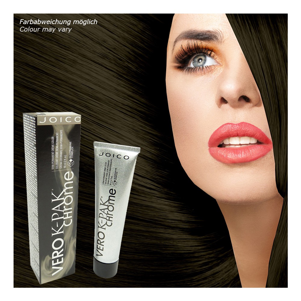 Bild von Joico Vero K-Pak Chrome - Demi Permanent Creme Color Haar Farbe Coloration 60ml - A3 Ebony Ash Brown
