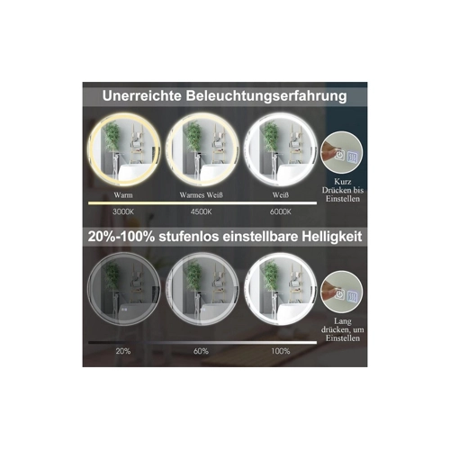 Bild von KOMFOTTEU Badspiegel mit LED-Beleuchtung – Ihr idealer Badezimmerspiegel