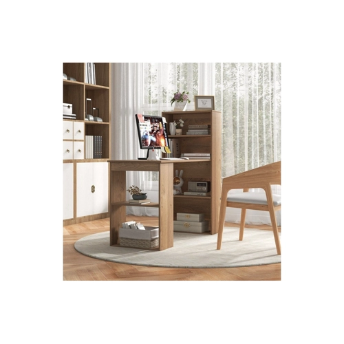 Bild von COSTWAY Schreibtisch mit Bücherregal & 6 Regalen