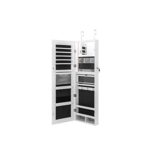 Bild von COSTWAY Schmuckschrank mit Spiegel & LED, hängend, abschließbar, 37x140cm