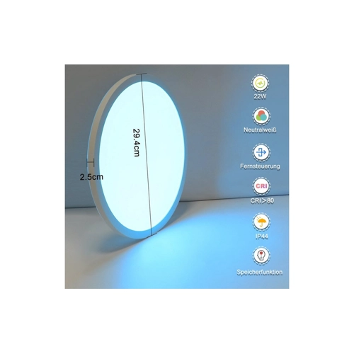 Bild von ZMH LED Deckenleuchte 4000K 22W RGB Farbwechsel WiFi Rund