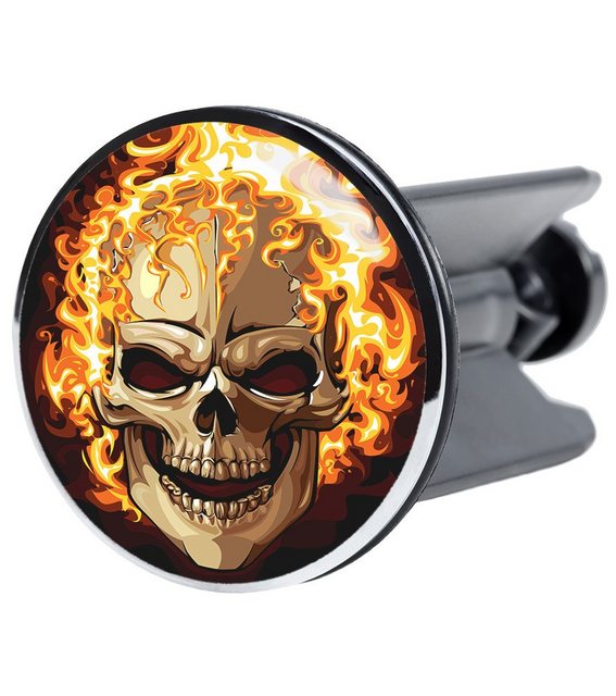 Bild von Sanilo Waschbeckenstöpsel Totenkopf, Ø 4.0 cm, hochwertig, universell, mit Motiv, 100% wasserdicht