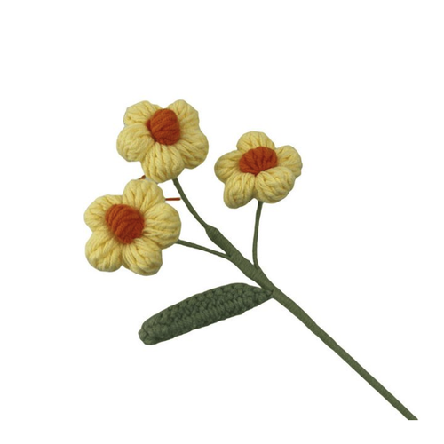 Bild von Kunstpflanze Handgefertigte Wolleblumen aus Häkeln, gestrickte Blumen, geflochtene, YRIIOMO, Kunstblumen