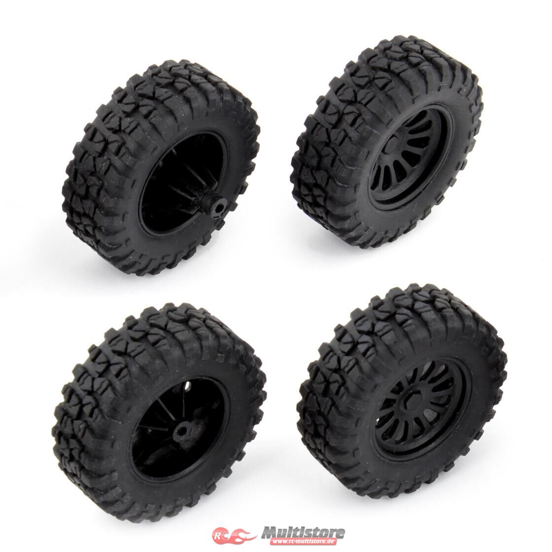 Bild von Team Associated MT28 Front and Rear Wheels and Tires, mounted / AE21431