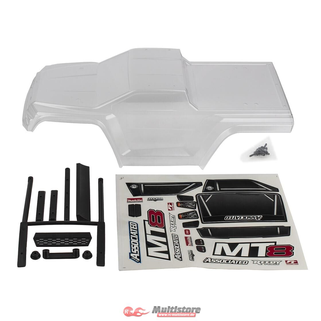 Bild von Team Associated RIVAL MT8 Body Set, clear / AE25922