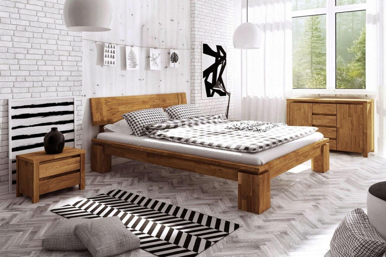 Bild von Massivholzbett Schlafzimmerbett MAISON XL Buche massiv 100x200 cm