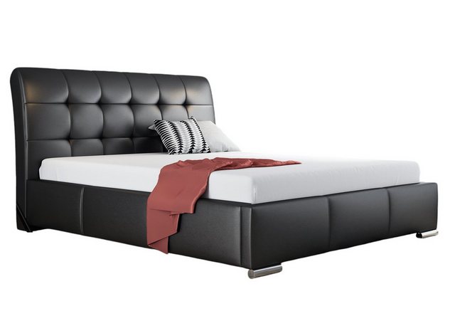 Bild von Fun Möbel Polsterbett Polsterbett Schlafzimmerbett MATTIS Komplett-Set in Kunstleder (mit Lattenrost und Matratze, inkl. Bettkasten)