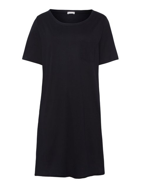 Bild von HANRO Damen Nachthemd 1/2 Arm 90 cm Cotton Deluxe Nachthemd, Schwarz (black 0019), 46/48 (Herstellergröße: L)