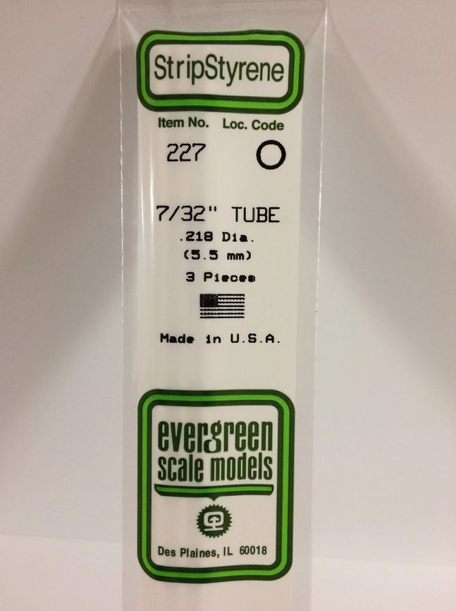 Bild von Evergreen 227 Plasticcart Tube Ø 5,5mm (3) Polystyrene Rundröhre weiß Modellbau
