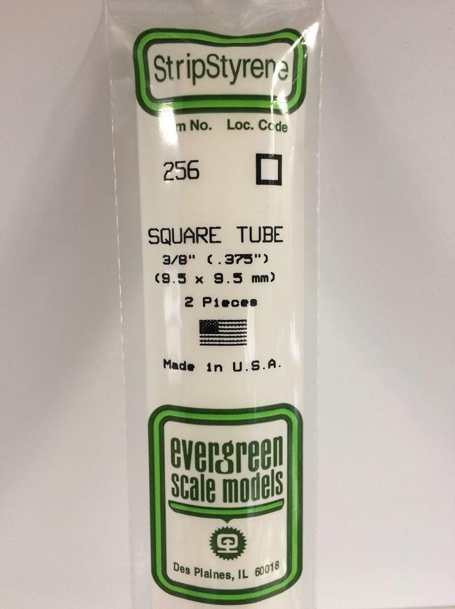 Bild von Evergreen 256 Plasticcart Square Tube 9,5x9,5x350mm (2) Polystyrene Quadratrohr