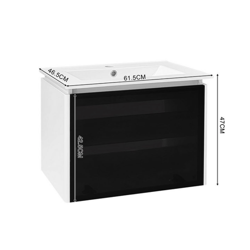 Bild von HT Waschbeckenunterschrank 60cm mit Induktionslampe und Glastür