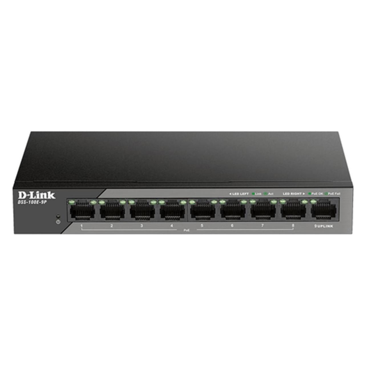 Bild von D-Link DSS 100E-9P 9-Port 10/100 PoE Unmanaged Surveillance Switch