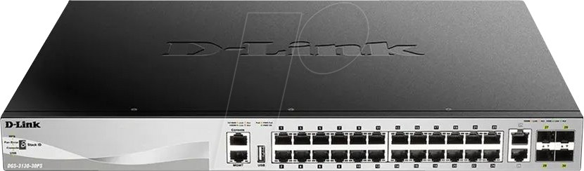 Bild von D-Link DGS-3130-30PS 30-Port POE Switch (24 x 10/100/1000BASE-T PoE + 2 x 10GBASE-T + 4 x 10G SFP+)