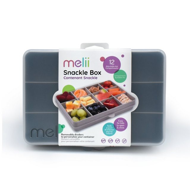 Bild von Melii Lunchbox Snack-Box "Snackle" 12 Fächer, grau