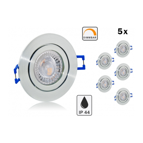 Bild von Vielseitiges 5er Feuchtraum LED Einbaustrahler Set von Kanlux