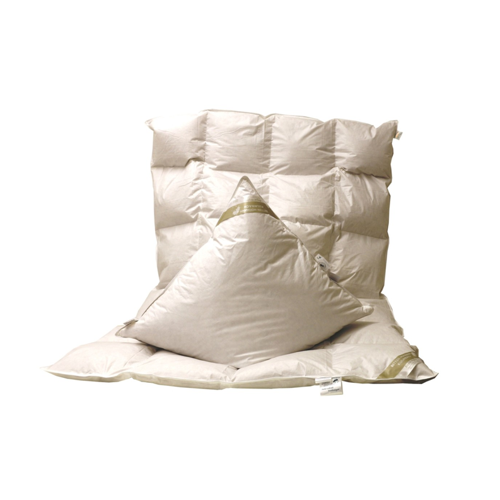Bild von Hofmann Set Kassetten Daunendecke 4x6 135x200 cm 100% Daunen + Kissen 80x80 cm