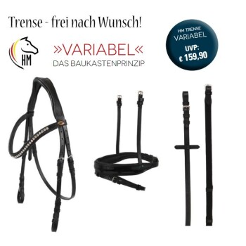 Bild von Hans Melzer Horse Equipment Melzer Trense Variabel schwarz/silber Ko