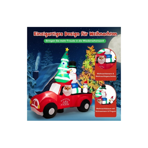 Bild von COSTWAY Weihnachtsfigur, aufblasbarer Weihnachtstruck mit LEDs & Luftgebläse