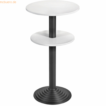Bild von Bisley, Tischplatte, Stehtisch 2 Platten rund Stahlsäule D 80 mm Aluminium-Gussfuss D B600 x...